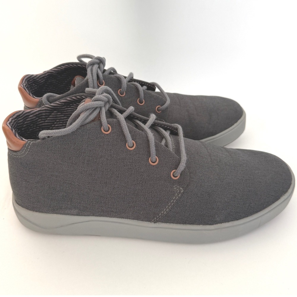 OluKai Nana Hele Men's Chukka Boots Size 10.5 Gray Canvas Lace Up Casual - Picture 7 of 12